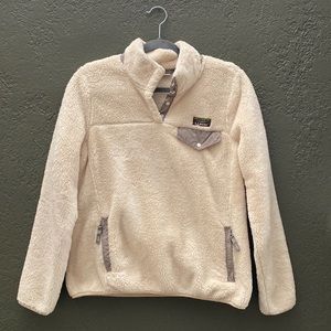 LL Bean hi-pile pullover in cream